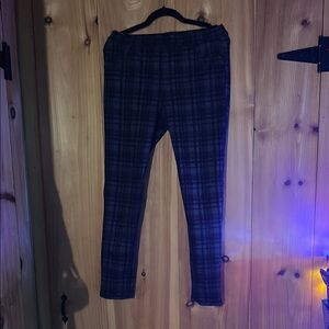 Sanctuary Plaid Leggings - Black and Gray
